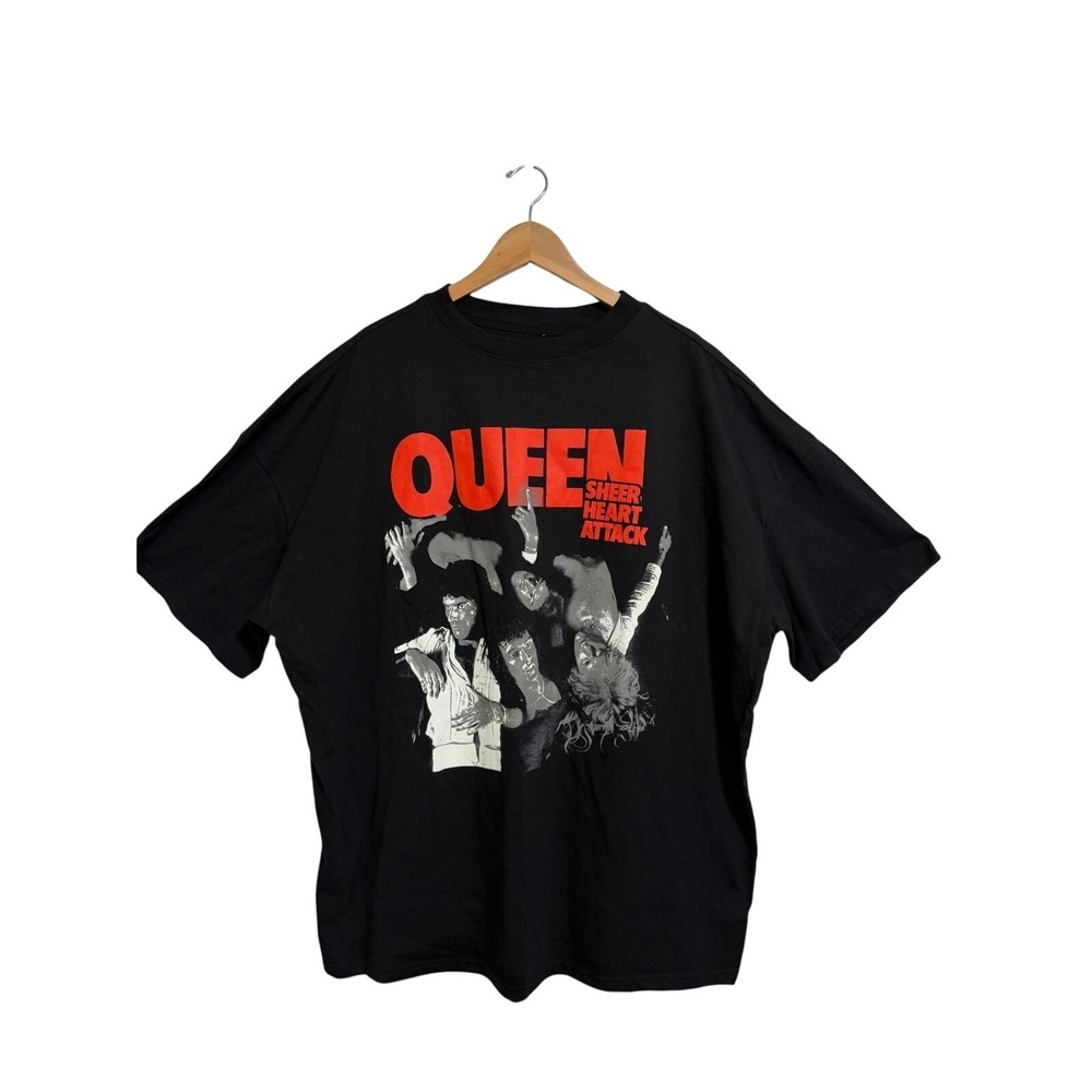 Queen T-Shirt Mens XXL Black Sheer Heart Attack Graphic Rock Band Tee